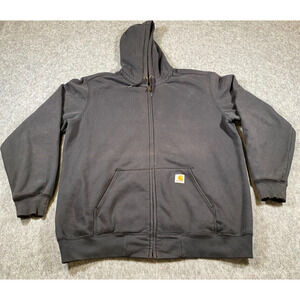 Carhartt Hoodie Mens Sz XL Tall Gray Zip Original Distressed Sweatshirt Hoody